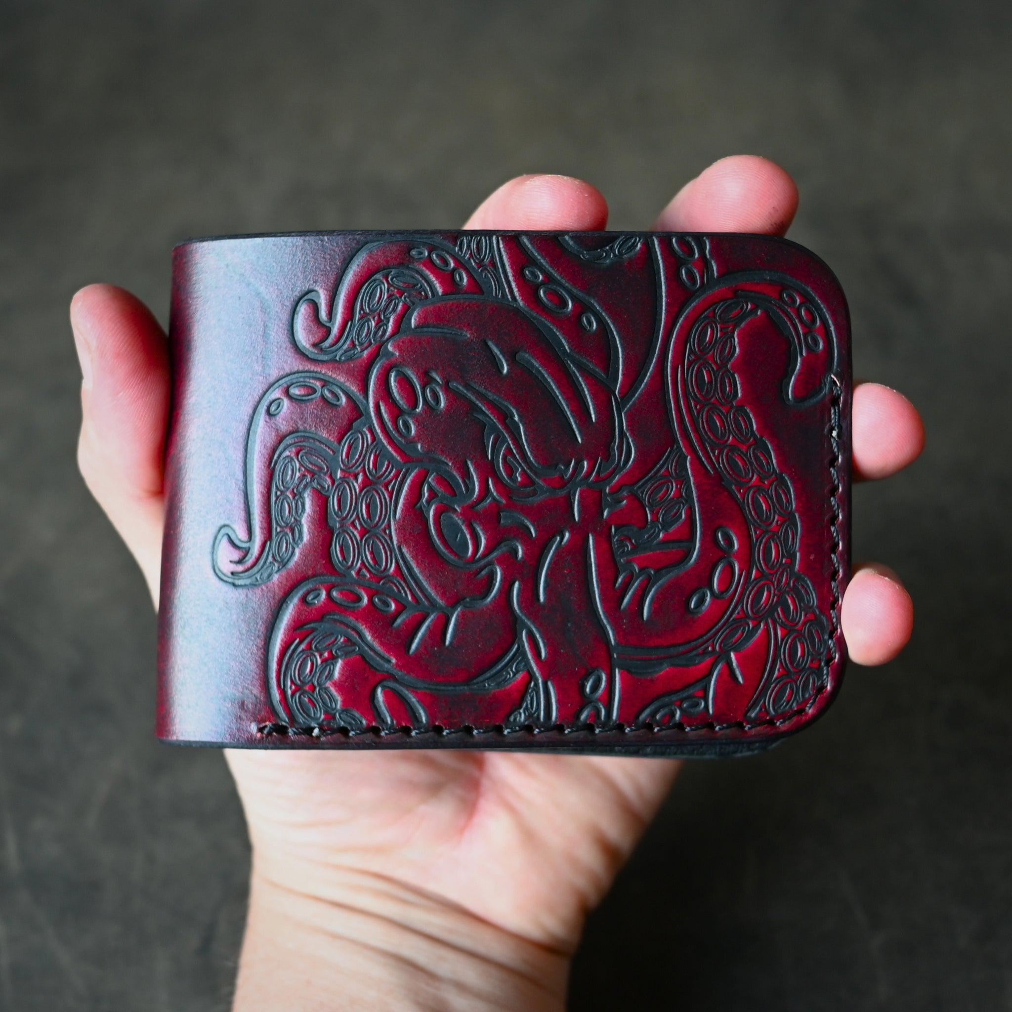 Ghost Leather Octopus Themed Bifold 2.0 Leather Wallet