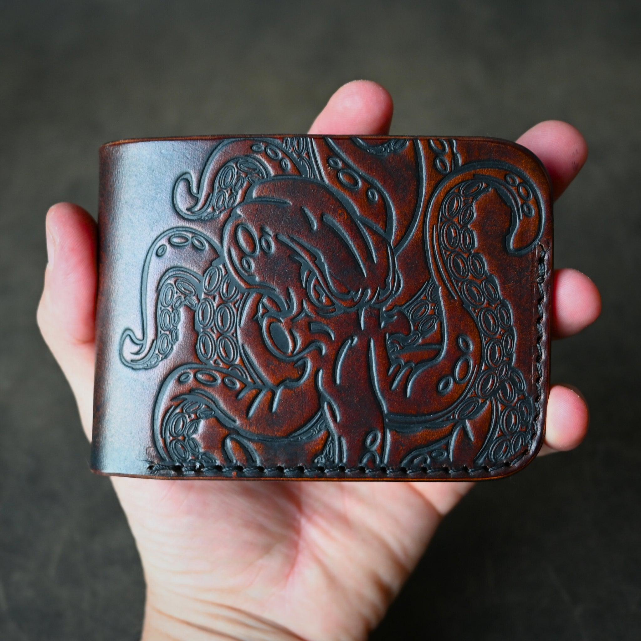 Ghost Leather Octopus Themed Bifold 2.0 Leather Wallet