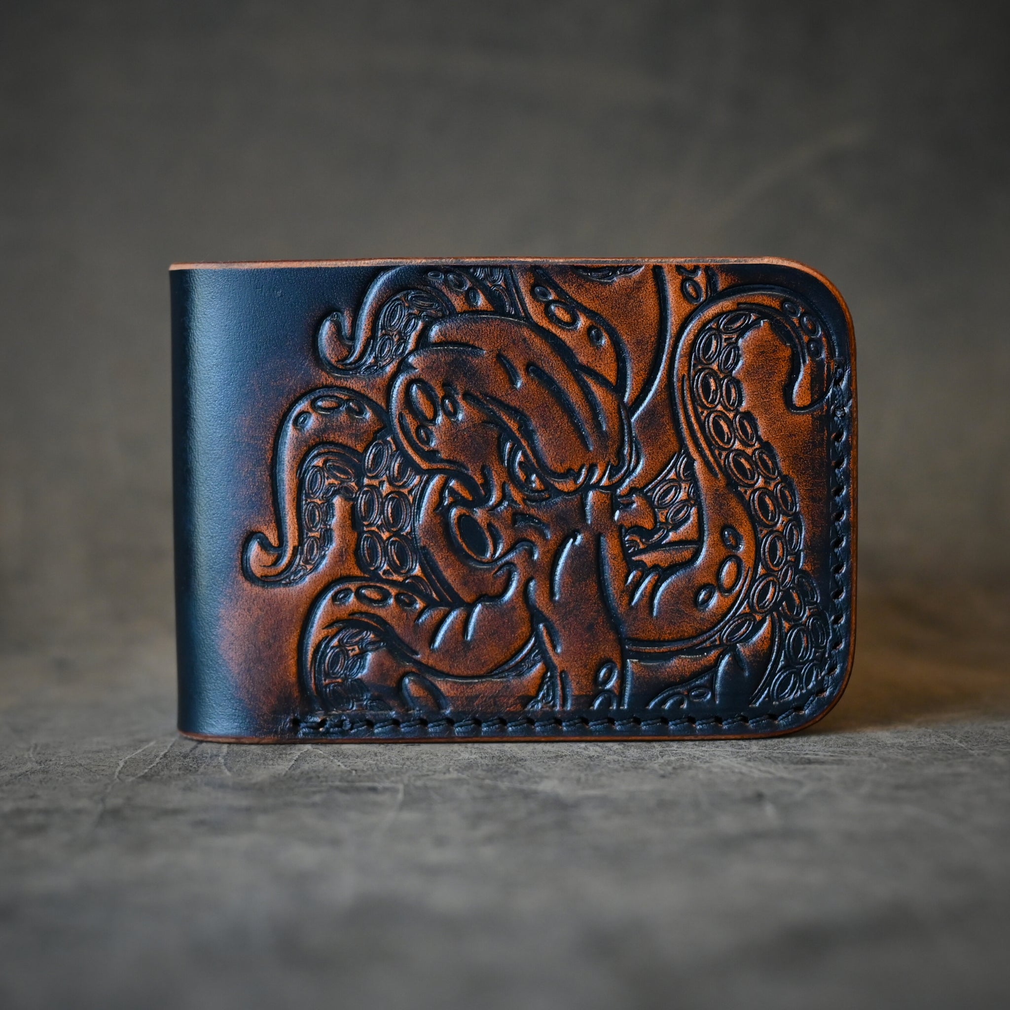 Ghost Leather Octopus Themed Bifold 2.0 Leather Wallet