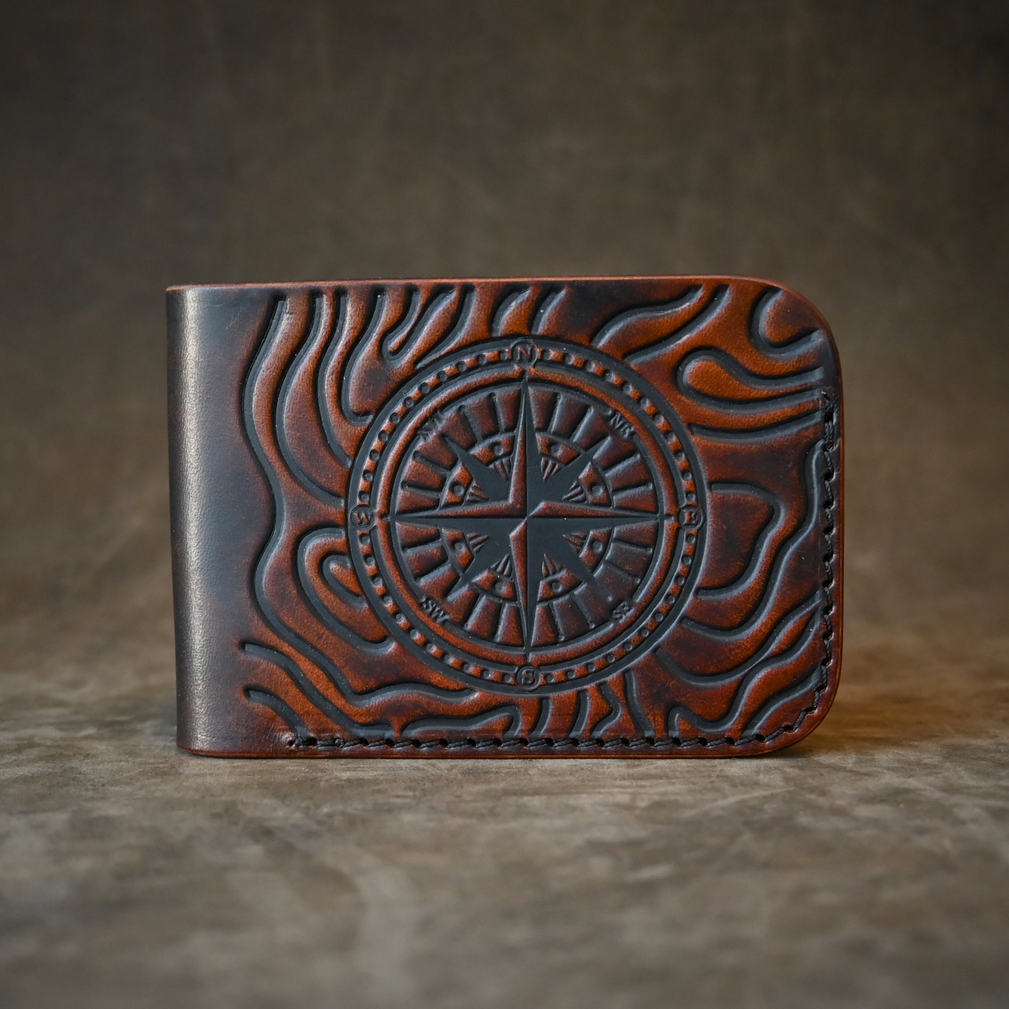 Ghost Leather Topographic Themed Bifold 2.0 Leather Wallet