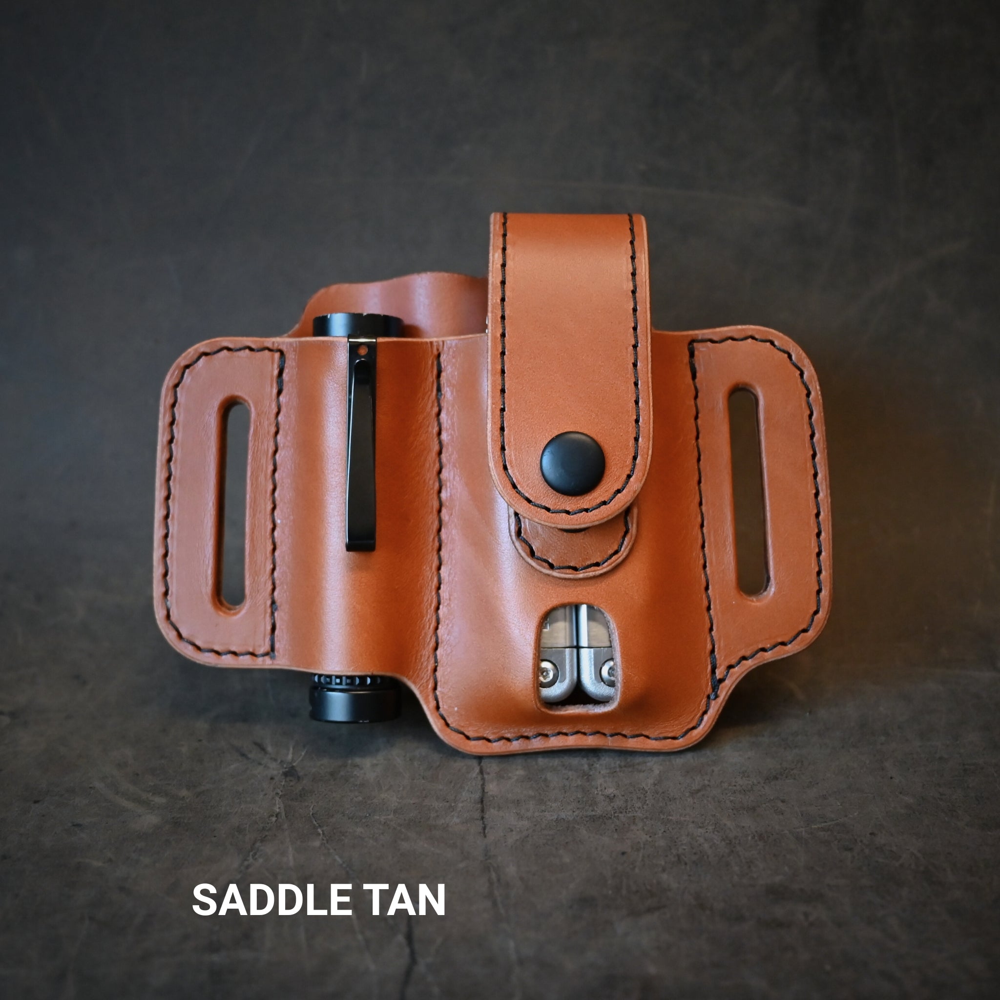 Large Duo Leather Pancake Holster With Keeper