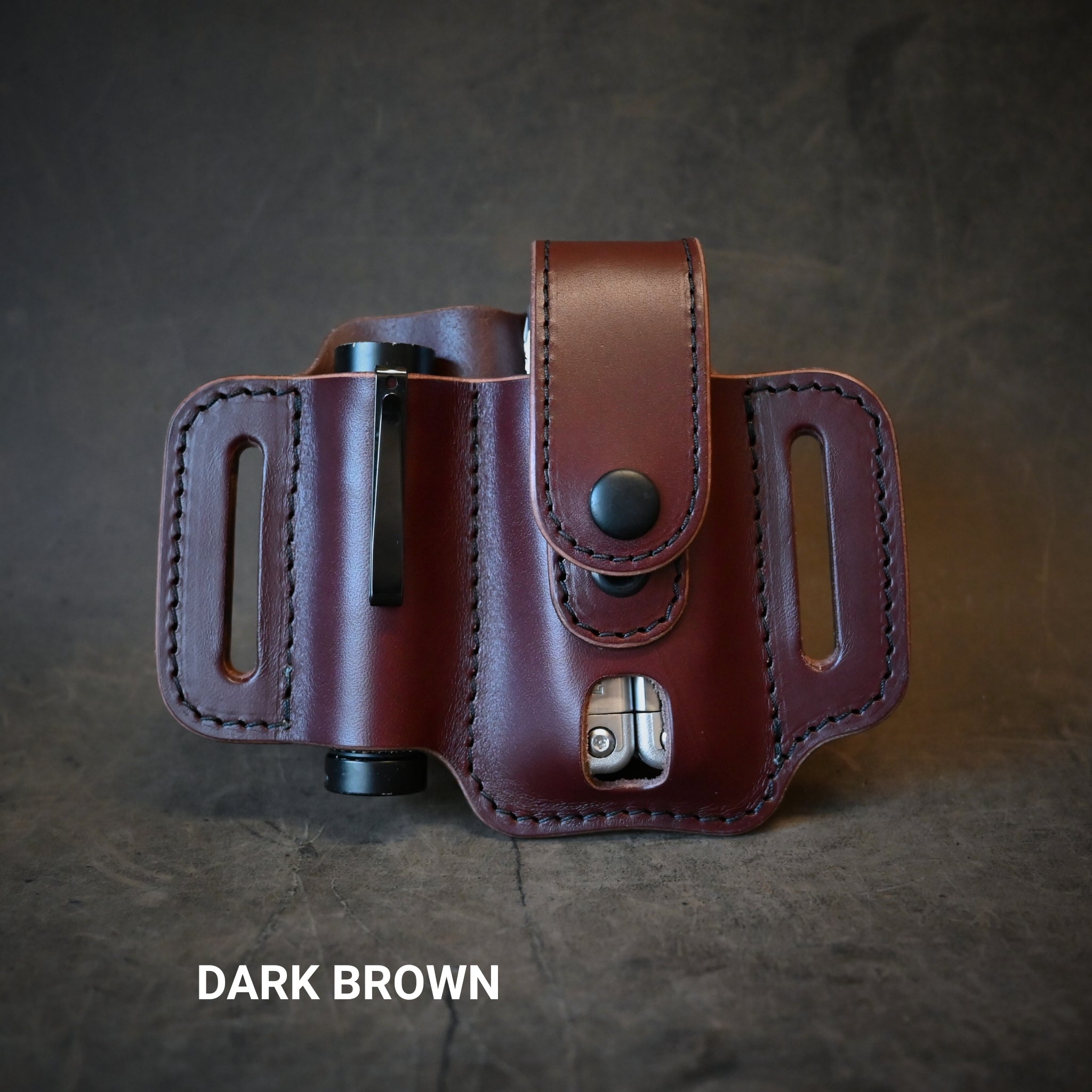 Large Duo Leather Pancake Holster With Keeper