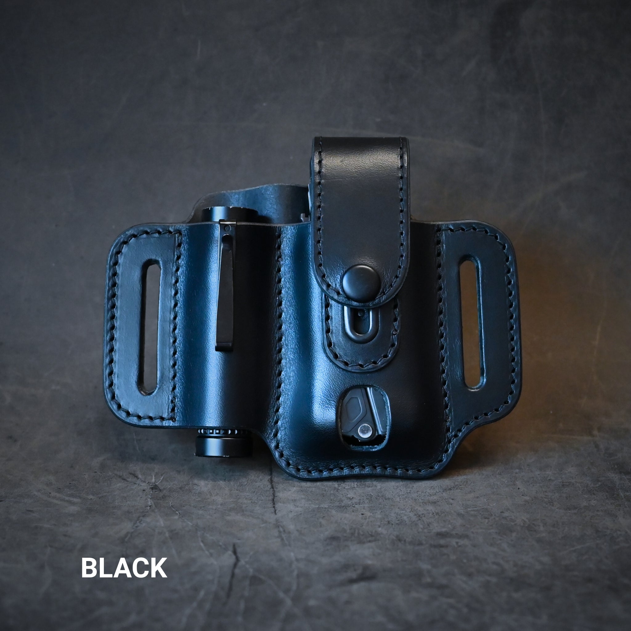 Large Duo Leather Pancake Holster With Keeper
