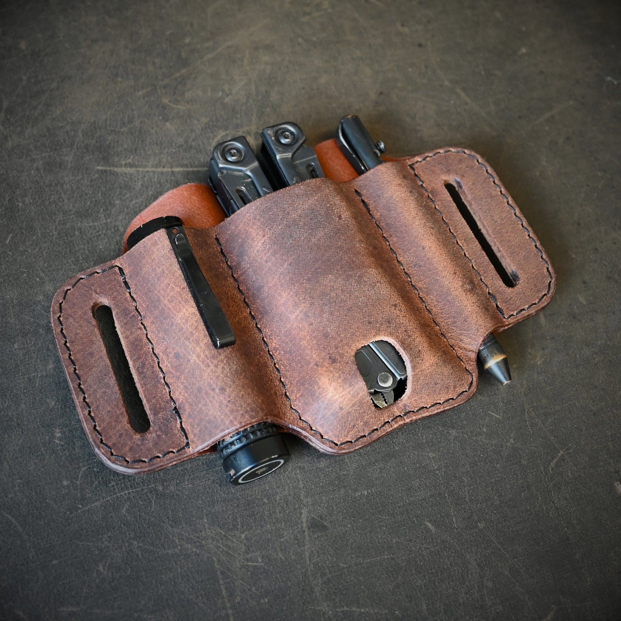 Large Trio Leather Pancake Holster