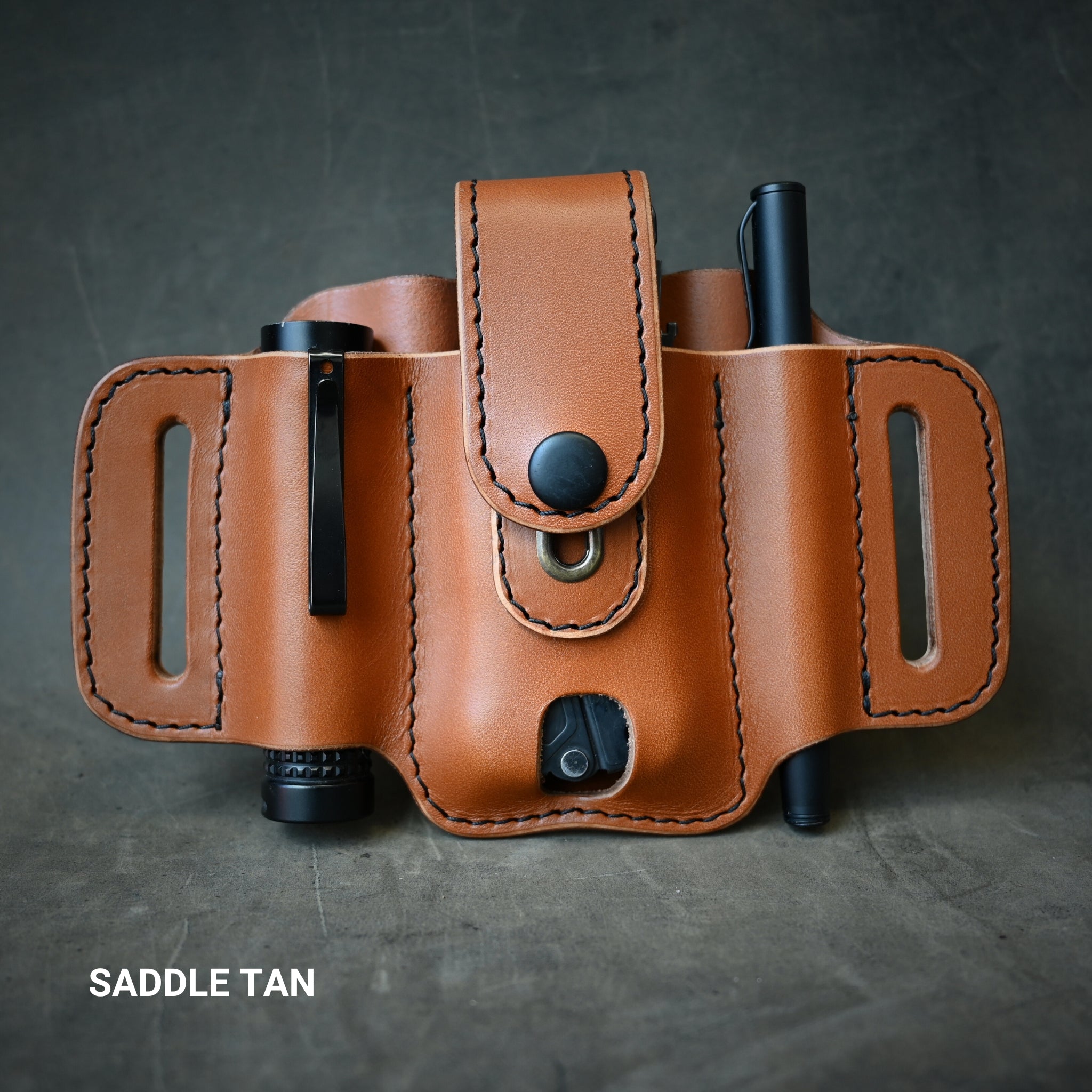 Large Trio Leather Pancake Holster With Keeper