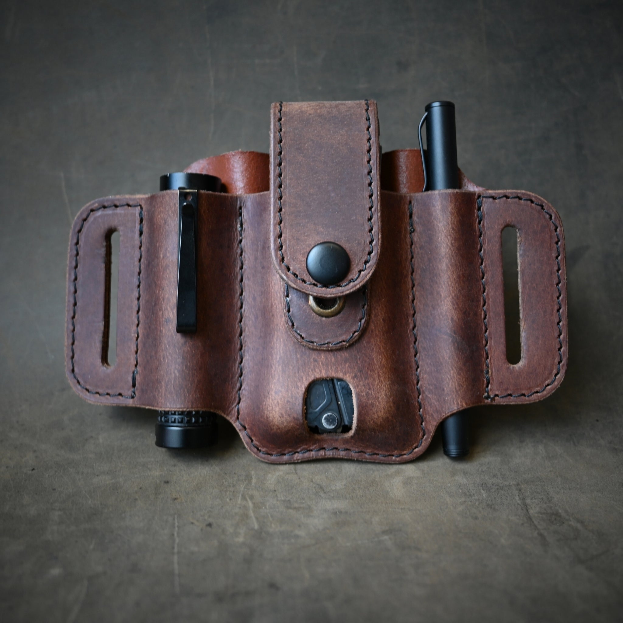 Large Trio Leather Pancake Holster With Keeper