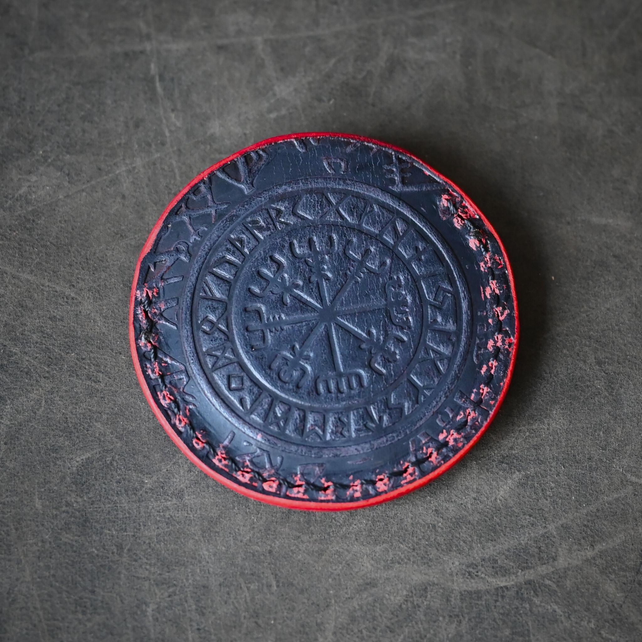 Norse Leather Coin Slips Black Cherry Ghost