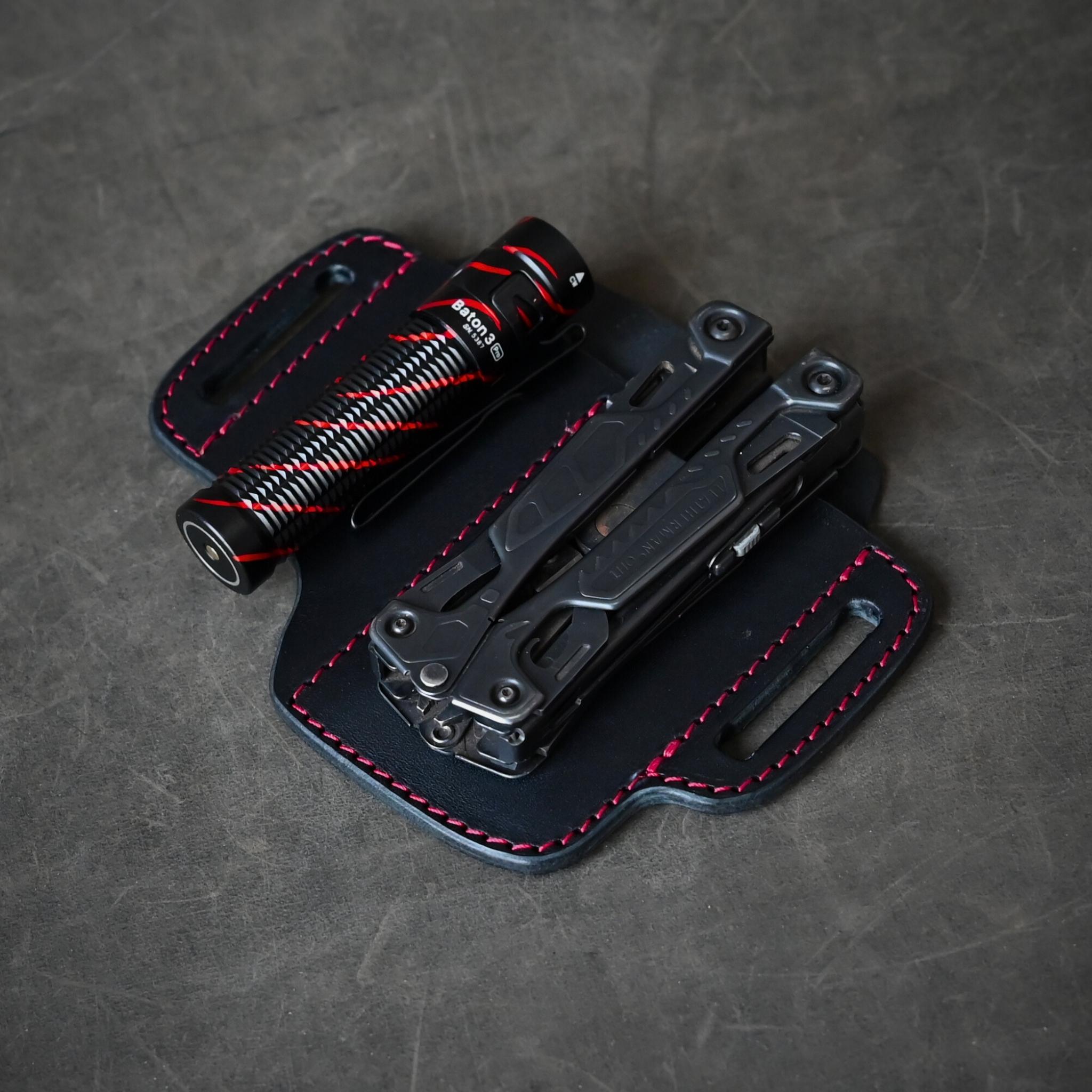 RMK Duo Pancake Holsters Black with Red Thread