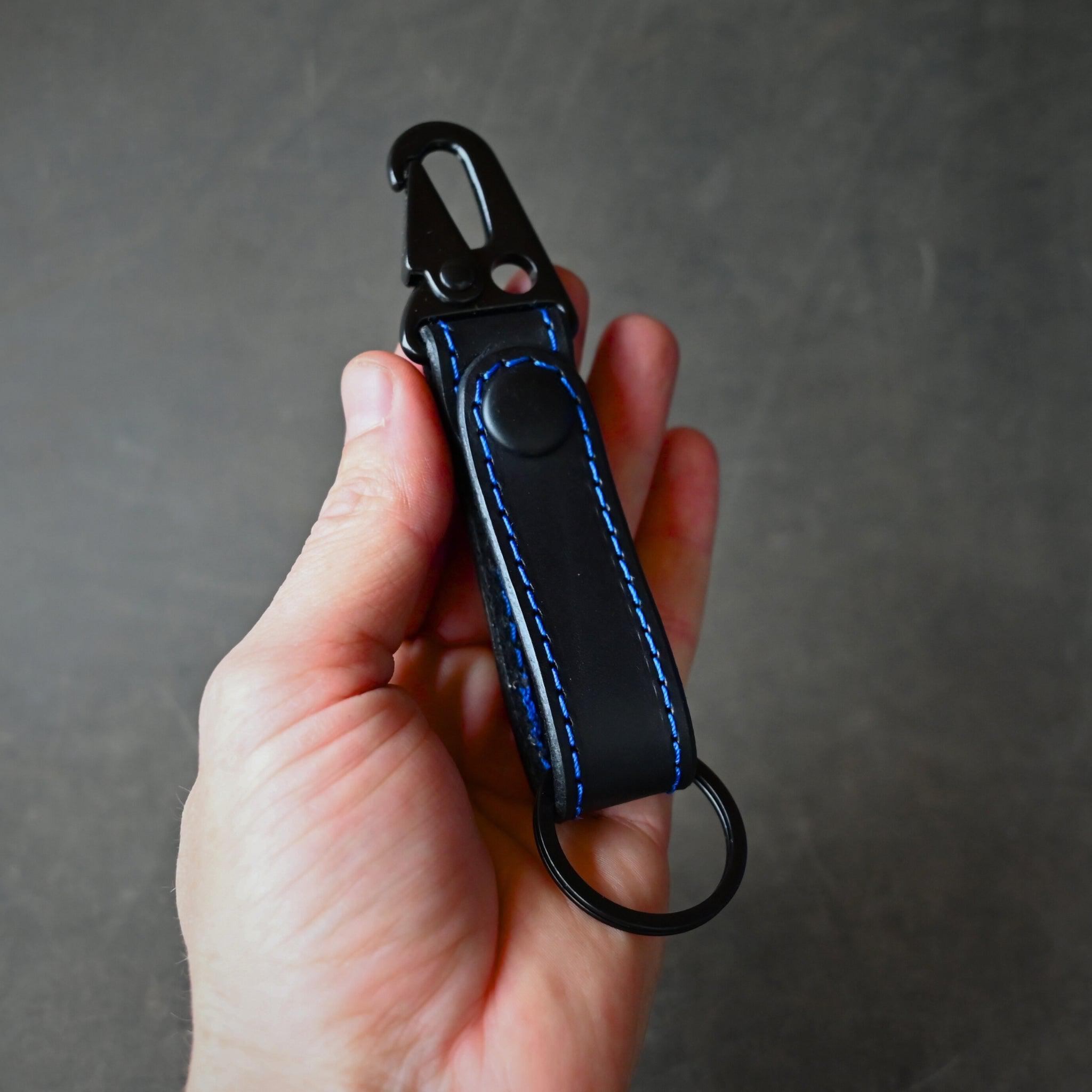 RMK Key Fob Black with Blue Stitching