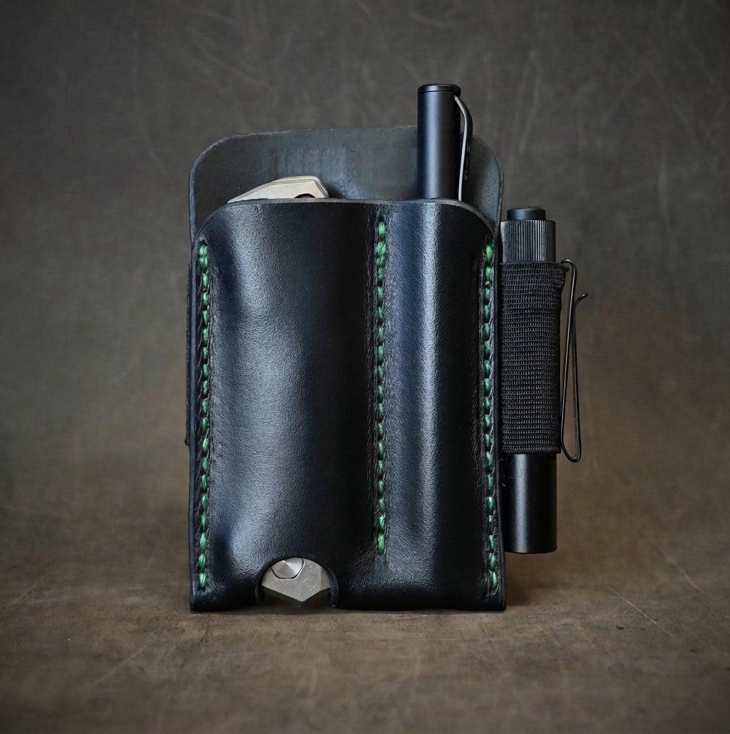 RMK Pocket Organiser Black w/ Green Thread