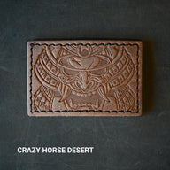Samurai Mask Leather Patch Rectangle