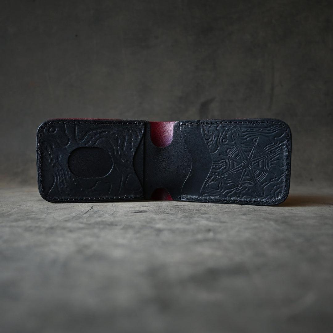 Samurai Mask Minimalist Bifold Wallet Oxblood