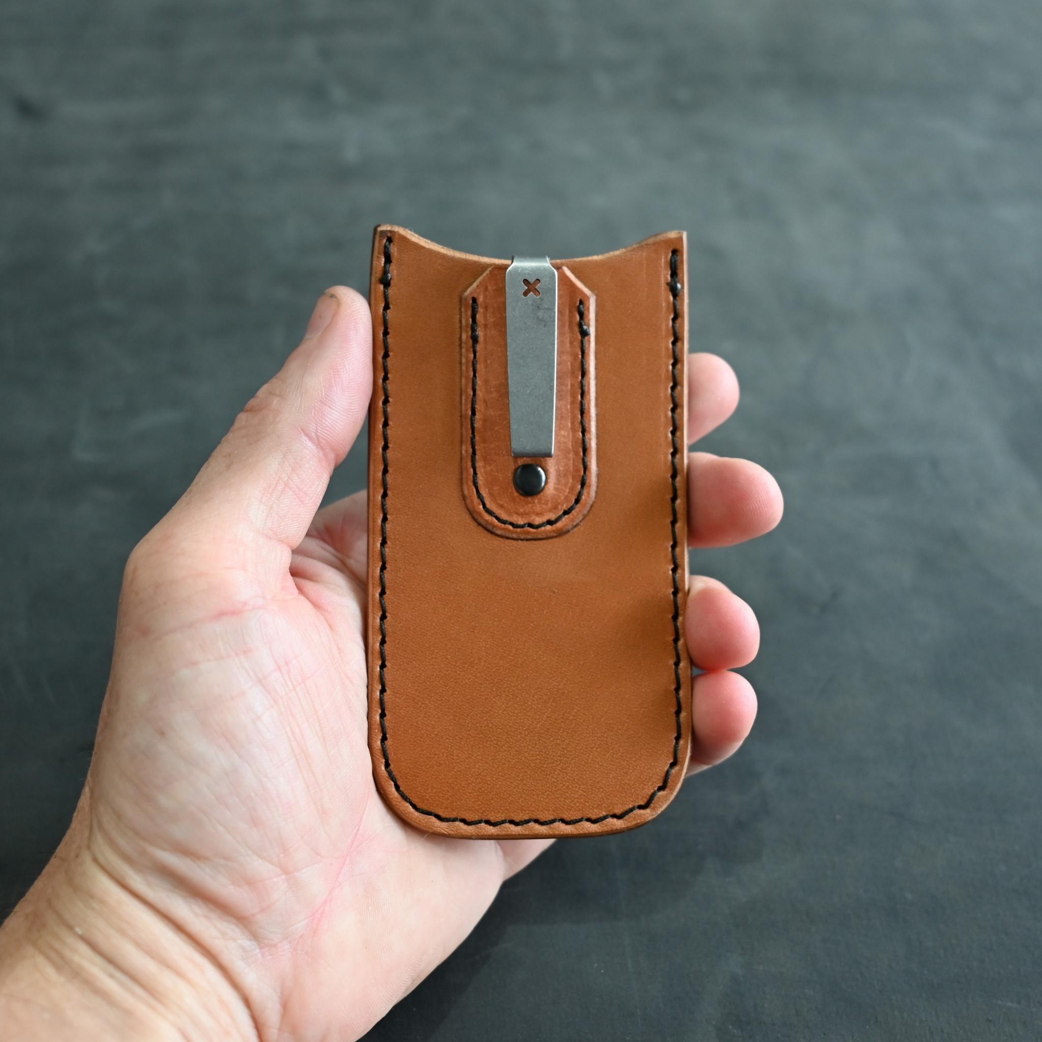 Clipped Leather Pocket Slip