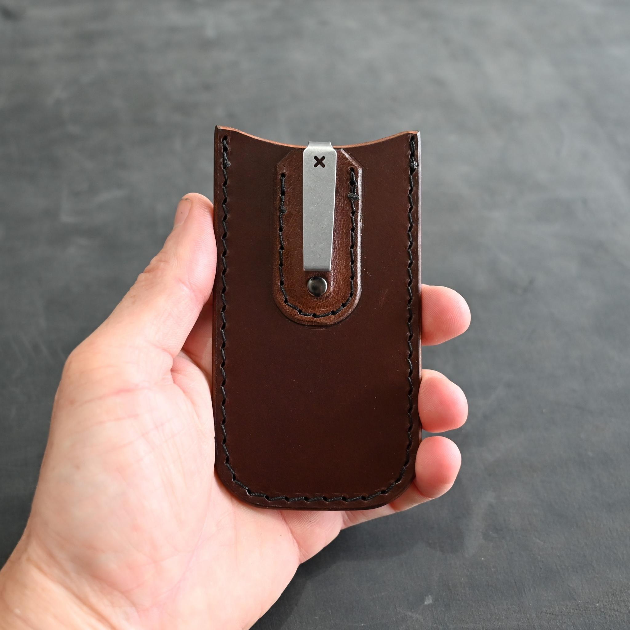 Clipped Leather Pocket Slip