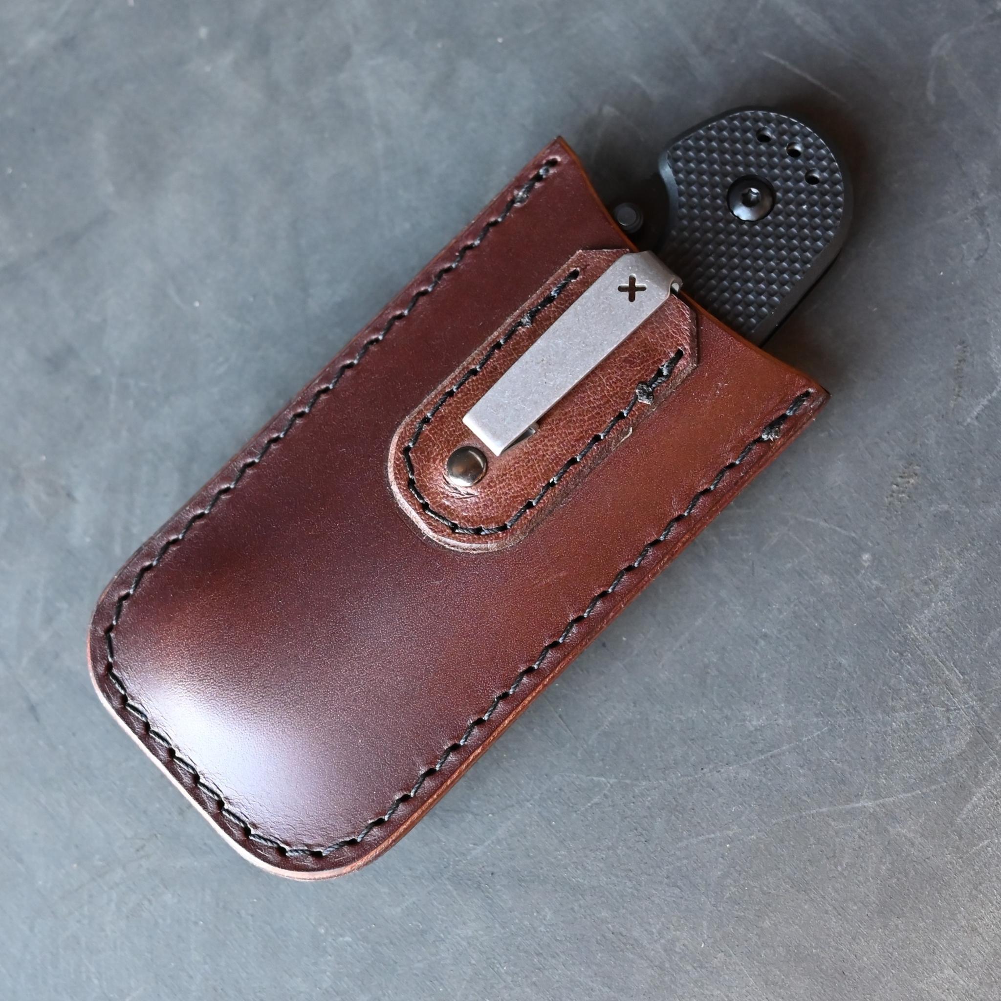 Clipped Leather Pocket Slip