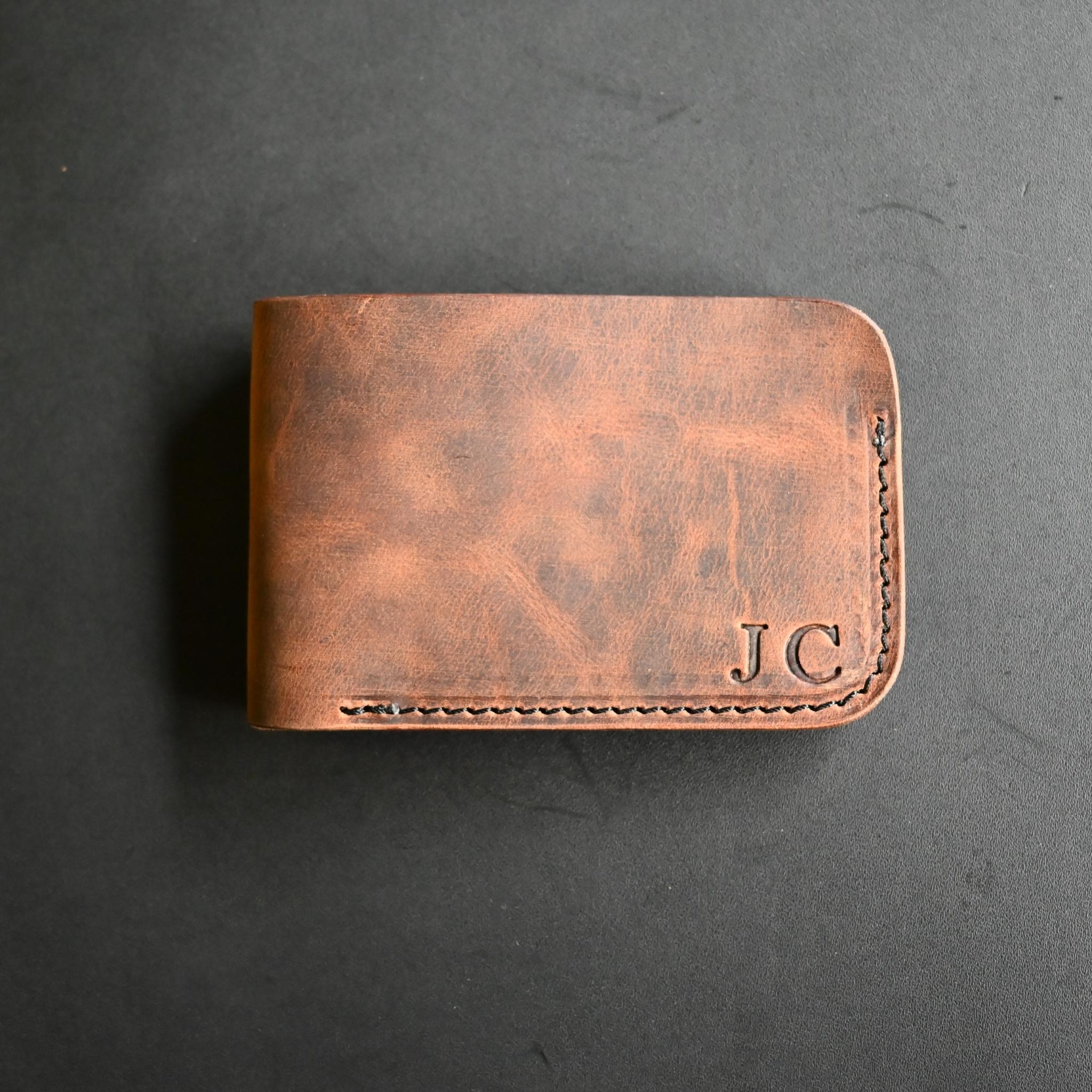 Personalised Leather Wallet Minimalist Bifold
