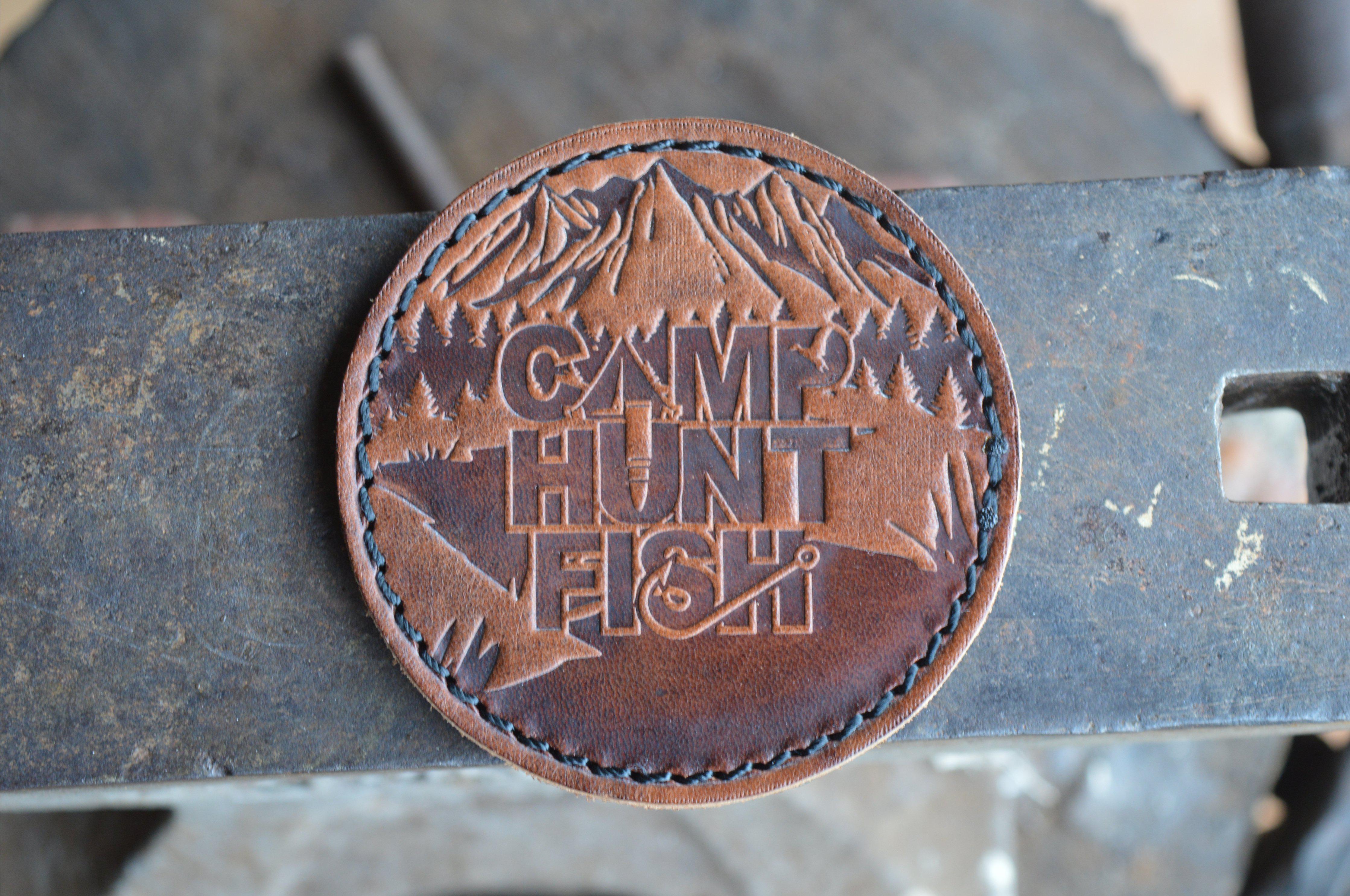 RMK Camp Hunt Fish Leather Patch