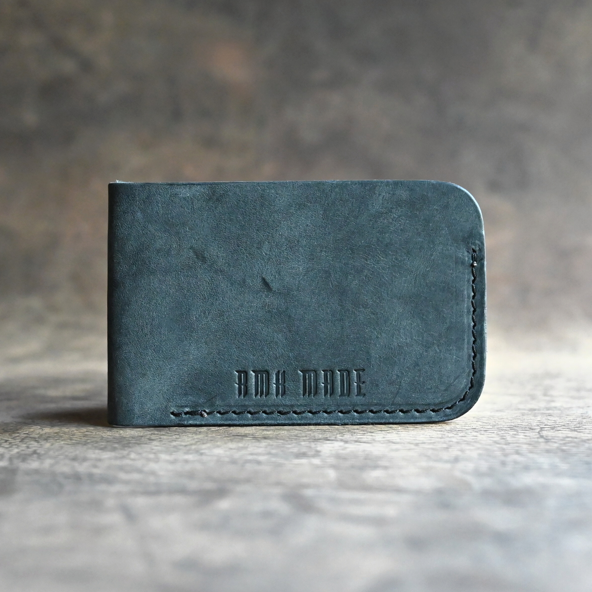 RMK Crazy Horse Storm Classic Minimalist Bifold Wallet