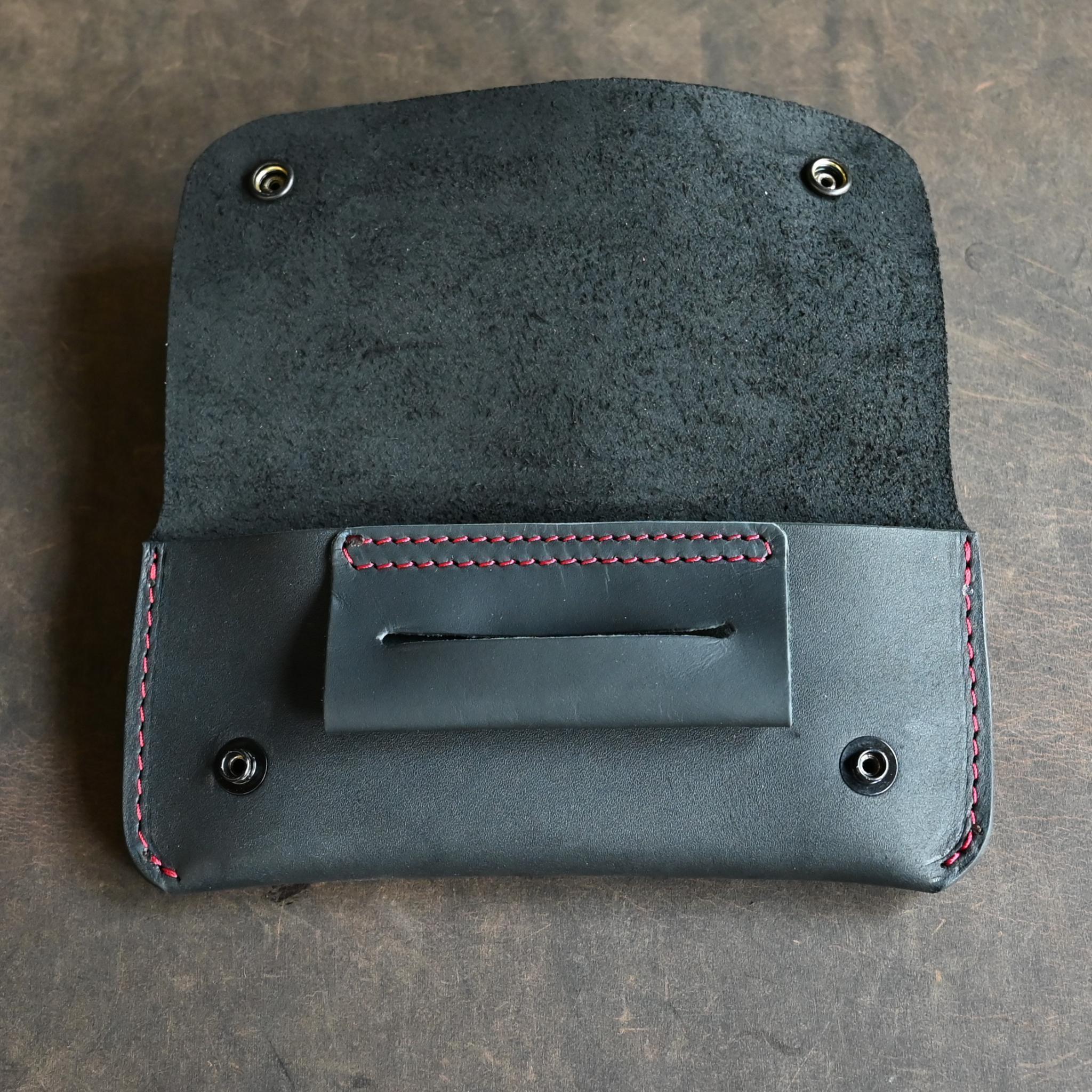 RMK Tobacco Pouch Black w/ Red Thread