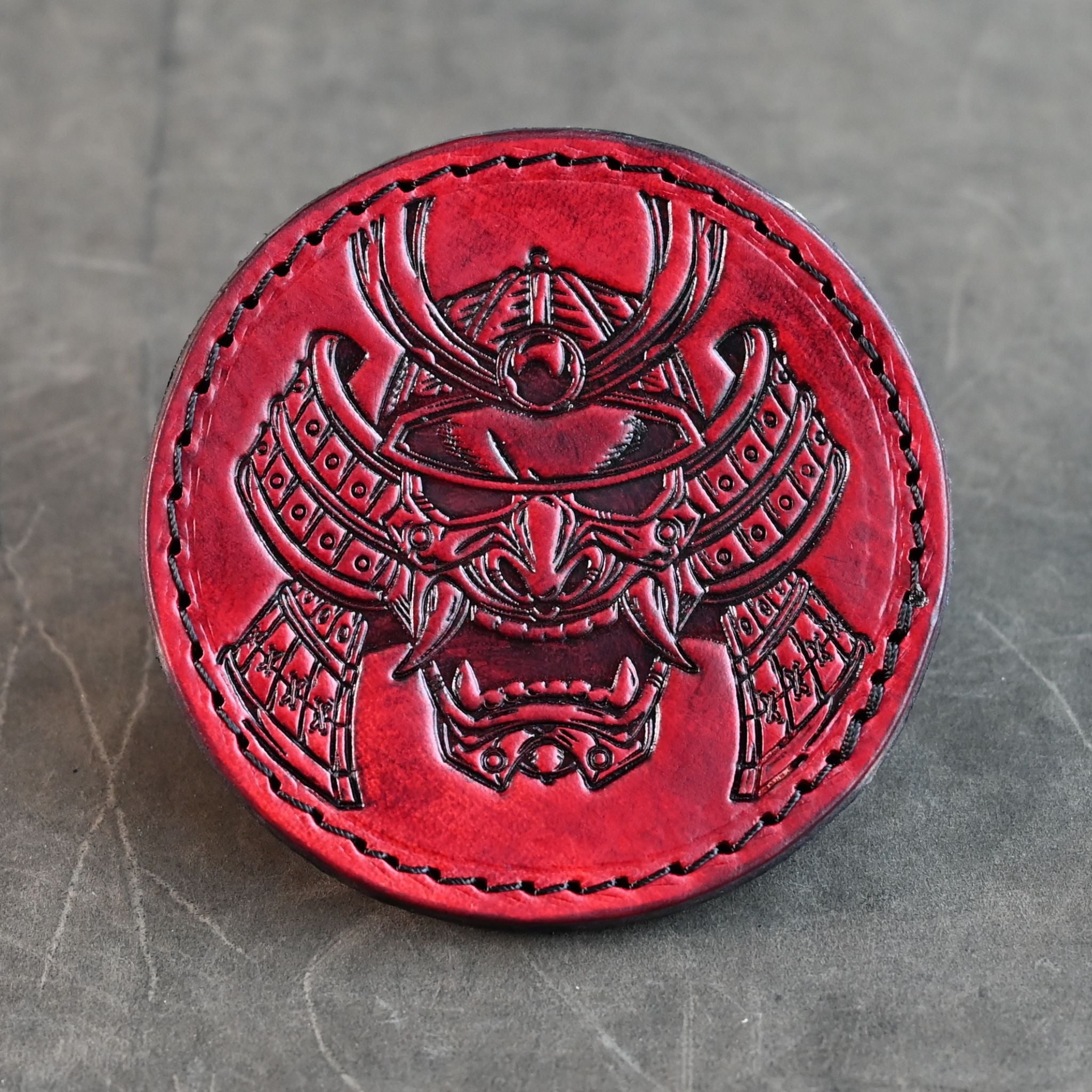 Samurai Mask Leather Patch